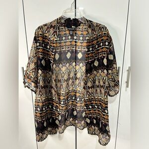 Wet Seal Multicolor Tribal Print Kimono